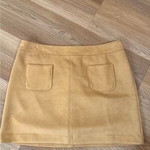 Tan Suede Mini Skirt